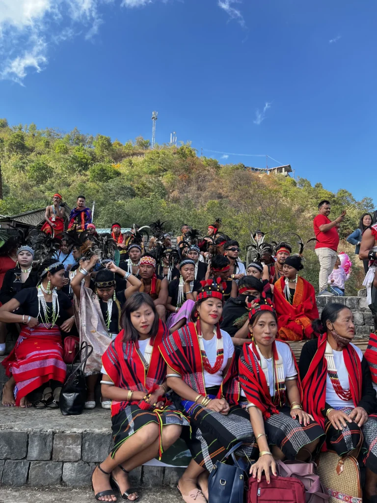 People in traditional dress at Hornbill Festival