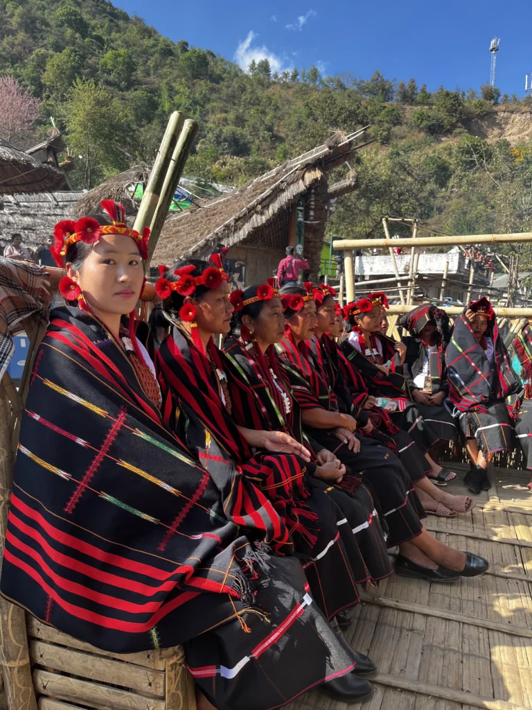 Women in traditional attire at Hornbill Festival